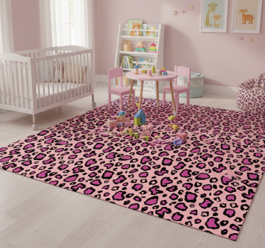 Tapete vinílico de animais imitação leopardo rosa e preto - TenStickers