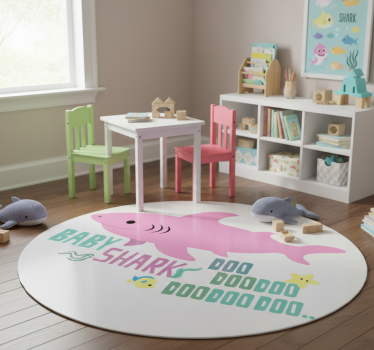 Tapete vinílico de animais letra da música baby shark - TenStickers
