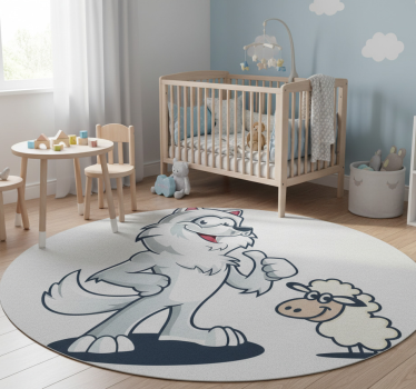 Tapete vinílico de animais lobo alegre - TenStickers