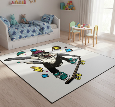 Tapete vinílico de animais lobo de skate - TenStickers