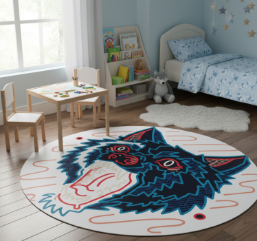 Tapete vinílico de animais lobo uivante gráfico - TenStickers