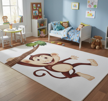 Tapete vinílico de animais macaco travesso balançando - TenStickers