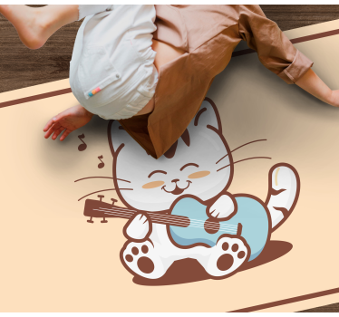Tapete vinílico de animais músico gato feliz - TenStickers
