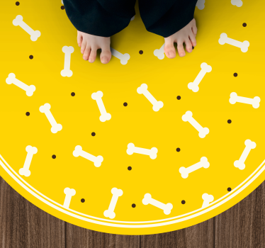 Tapete vinílico de animais padrão de osso amarelo - TenStickers
