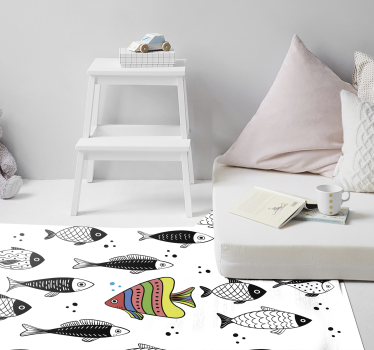 Tapete vinílico de animais padrão de peixe - TenStickers