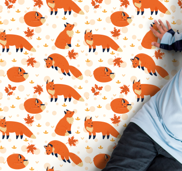 Tapete vinílico para bebés padrões adoráveis de raposa - TenStickers