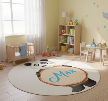 Tapete vinílico de animais panda com nome - TenStickers