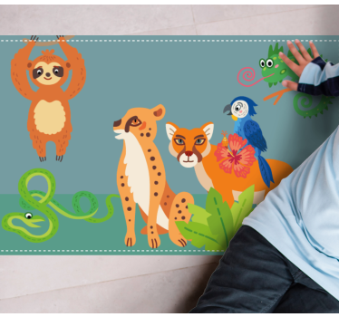 Tapete vinílico de animais parque de animais da selva - TenStickers