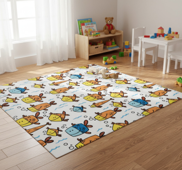 Tapete vinílico de animais peixes coloridos infantil - TenStickers