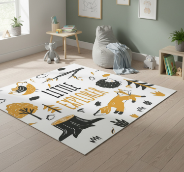 Tapete vinílico de animais pequeno explorador - TenStickers