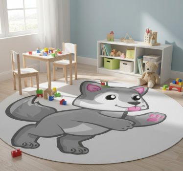 Tapete vinílico de animais personagem cachorrinho brincalhão - TenStickers