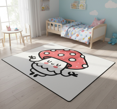 Tapete vinílico de animais personagem cogumelo fofo - TenStickers