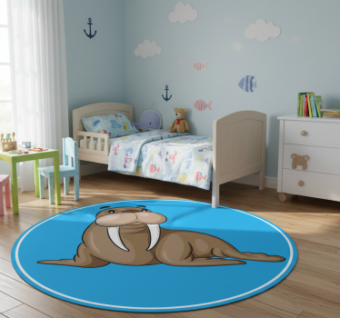 Tapete vinílico de animais personagem fofo de morsa - TenStickers
