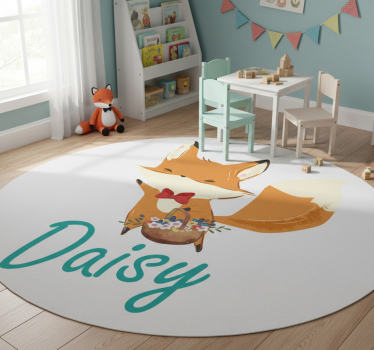 Tapete vinílico de animais personagem raposa brincalhona - TenStickers