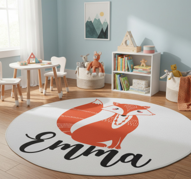 Tapete vinílico de animais raposa nórdica com nome - TenStickers