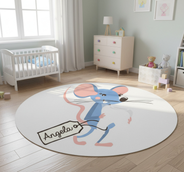 Tapete vinílico de animais rato azul com nome - TenStickers