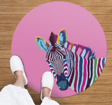 Tapete vinílico de animais retrato colorido de zebra - TenStickers