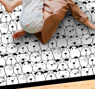 Tapete vinílico de animais rostos de criaturas adoráveis - TenStickers