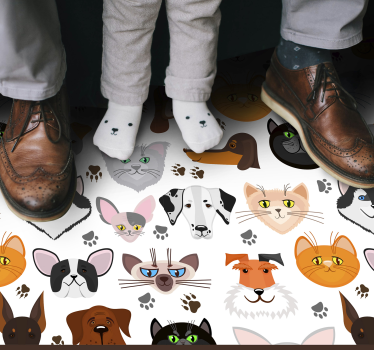 Tapete vinílico de animais rostos de criaturas encantadoras - TenStickers