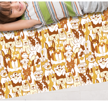 Tapete vinílico de animais rostos de pets marrons - TenStickers