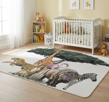 Tapete vinílico de animais safari da família girafa - TenStickers