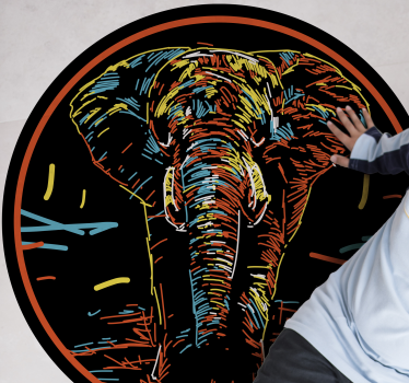 Tapete vinílico de animais silhueta vibrante de safári - TenStickers