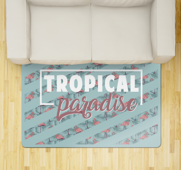 Tapete vinílico de animais texto sobre paraíso tropical - TenStickers