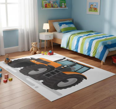 Tapete vinílico de animais trator com pneus grandes - TenStickers