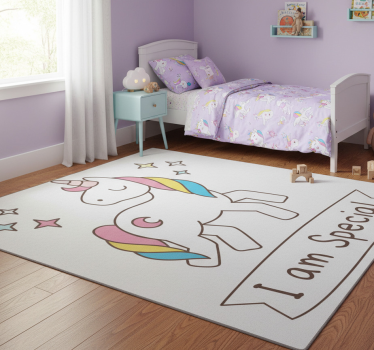 Tapete vinílico de animais unicórnio com frase especial - TenStickers