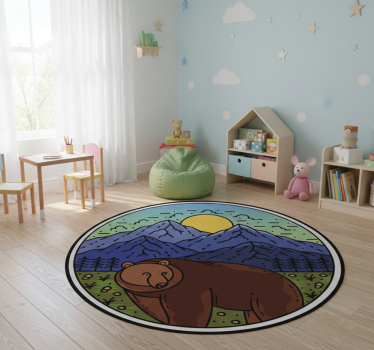 Tapete vinílico de animais urso na paisagem - TenStickers