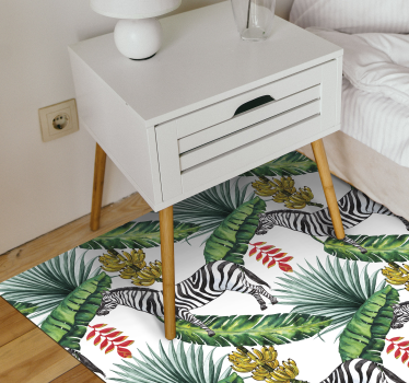 Tapete vinílico de animais zebra tropical - TenStickers