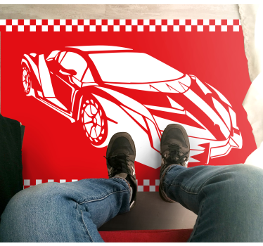 Tapete vinílico juvenil tema de carro de corrida - TenStickers