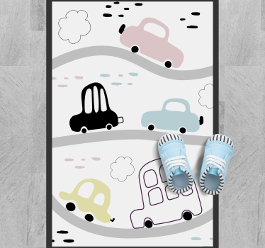 Tapete vinílico para bebés estradas escandinavas - TenStickers