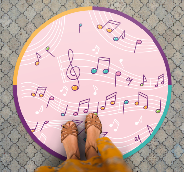 Tapete vinílico juvenil motivo de notas musicais - TenStickers