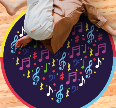 Tapete vinílico juvenil nota musical coração - TenStickers