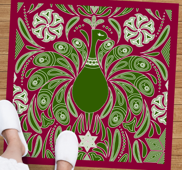 Tapete vinílico de animais padrão de pavão elegante - TenStickers