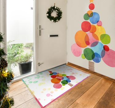 Tapete vinil do Natal araucária a aquarela - TenStickers