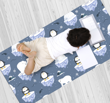 Tapete vinílico de animais celebração polar - TenStickers