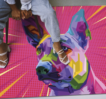 Tapete vinílico de animais arte canina vibrante - TenStickers