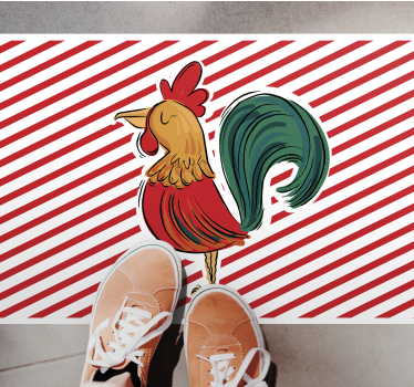 Tapete vinílico de animais com arte de galo colorido - TenStickers