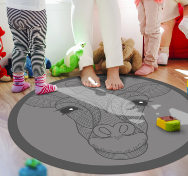 Tapete vinílico de animais design de girafa cinza - TenStickers