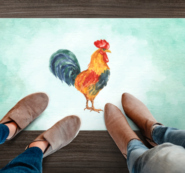 Tapete vinílico de animais arte de galo em aquarela - TenStickers