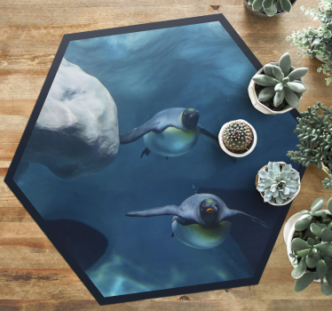 Tapete vinílico de animais cena de pinguim nadando - TenStickers