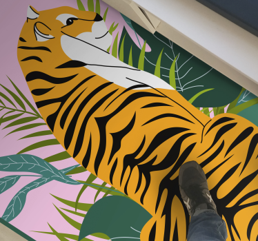 Tapete vinílico de animais cena de tigre tropical - TenStickers