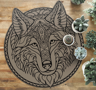 Tapete vinílico de animais desenho de lobo marrom - TenStickers
