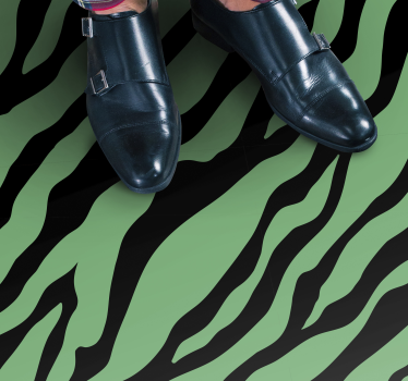 Tapete vinílico estampa de animal listras verdes zebra - TenStickers