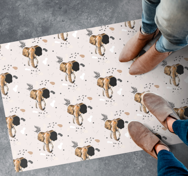 Tapete vinílico estampa de animal jogo de padrão de elefante - TenStickers