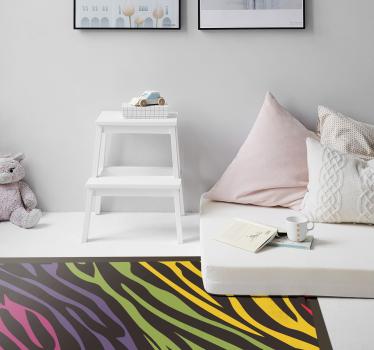 Tapete vinílico estampa de animal listras vibrantes de zebra - TenStickers