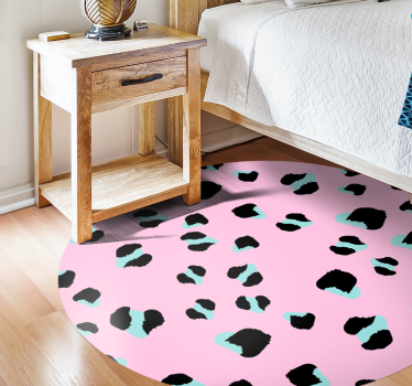 Tapete vinílico estampa de animal manchas de leopardo rosa - TenStickers