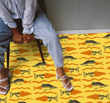 Tapete vinílico de animais motivo de peixe amarelo - TenStickers